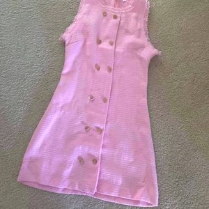 Pageant Interview Dress. Size small tweed dress with gold buttons.